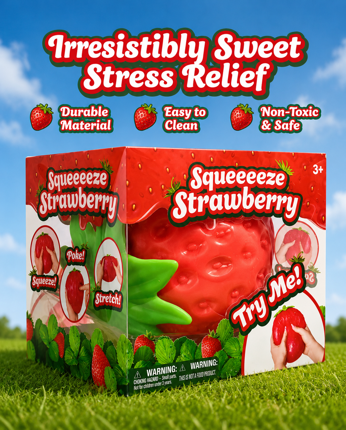 Jumbo Strawberry Sensory Squishy