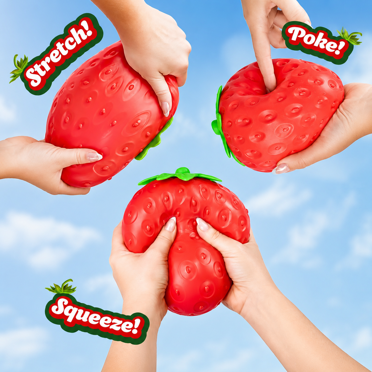 Jumbo Strawberry Sensory Squishy